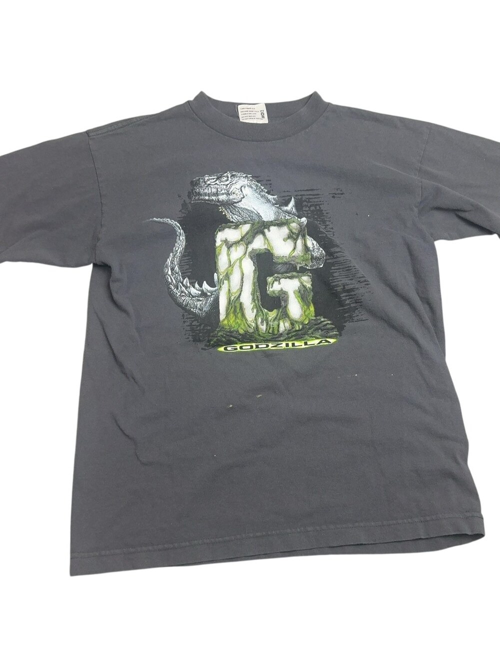 Cronies Mens Large Gray Godzilla Graphic T Shirt Vintage 90s USA Cotton